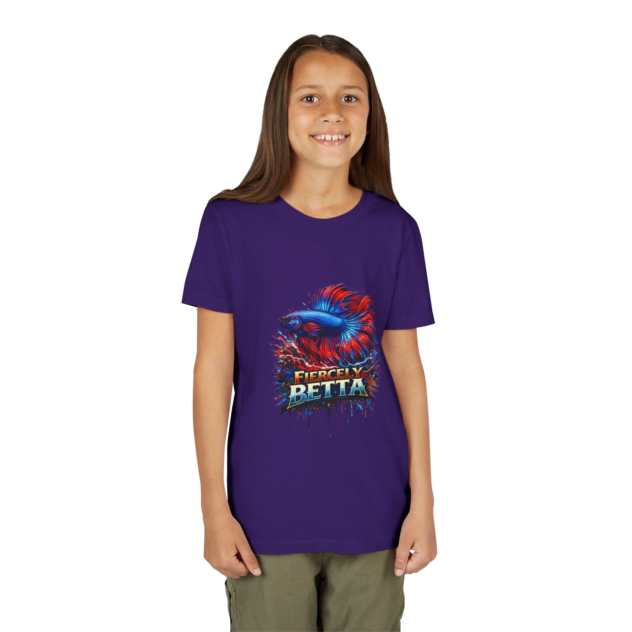 Fiercely Betta Youth Tee - Colorful Betta Fish Graphic Shirt