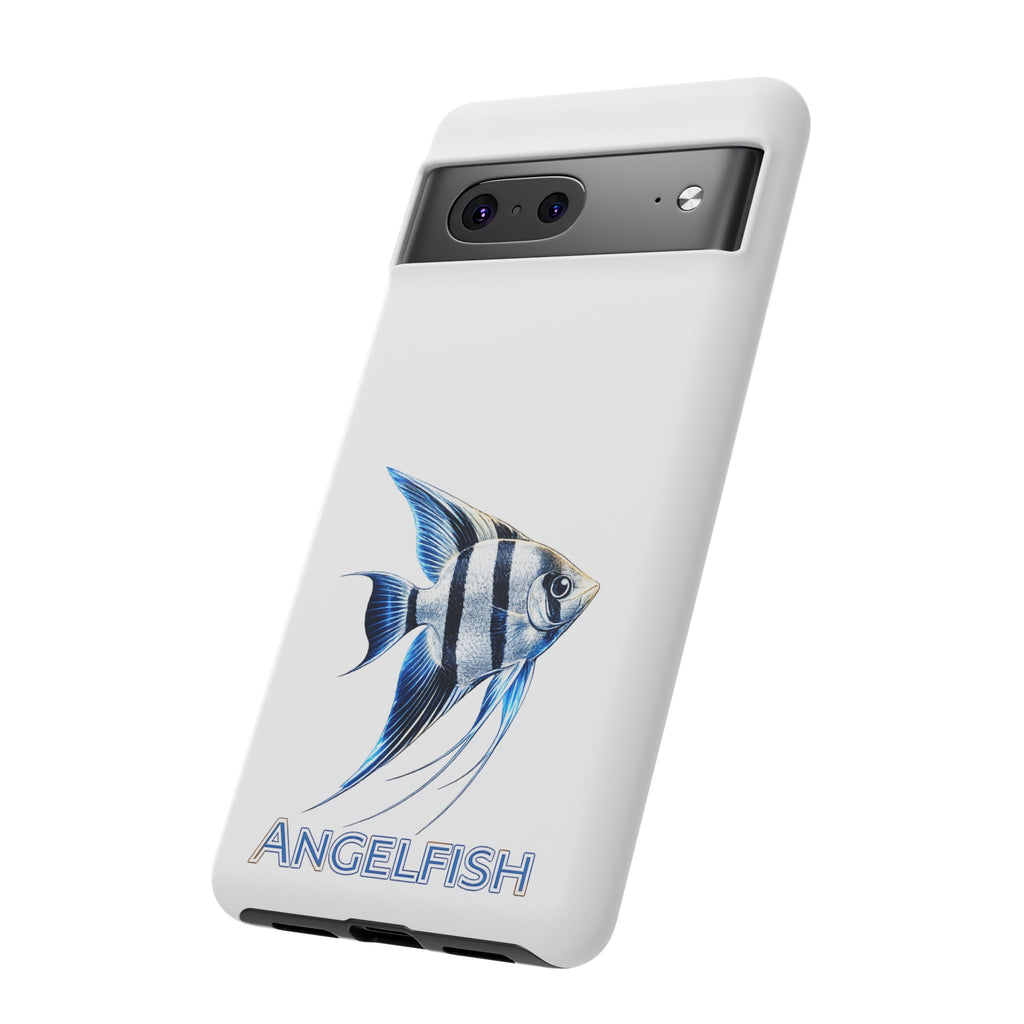 Angelfish Tough Phone Case – Durable Protective Case with Blue Tropical Fish Design