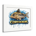 Corydoras Fish Framed Poster — Colorful Aquarium Art Print