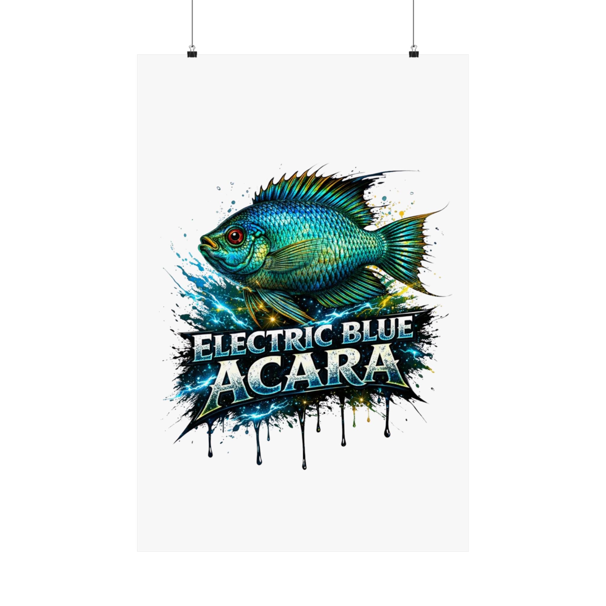 Electric Blue Acara – Matte Vertical Poster