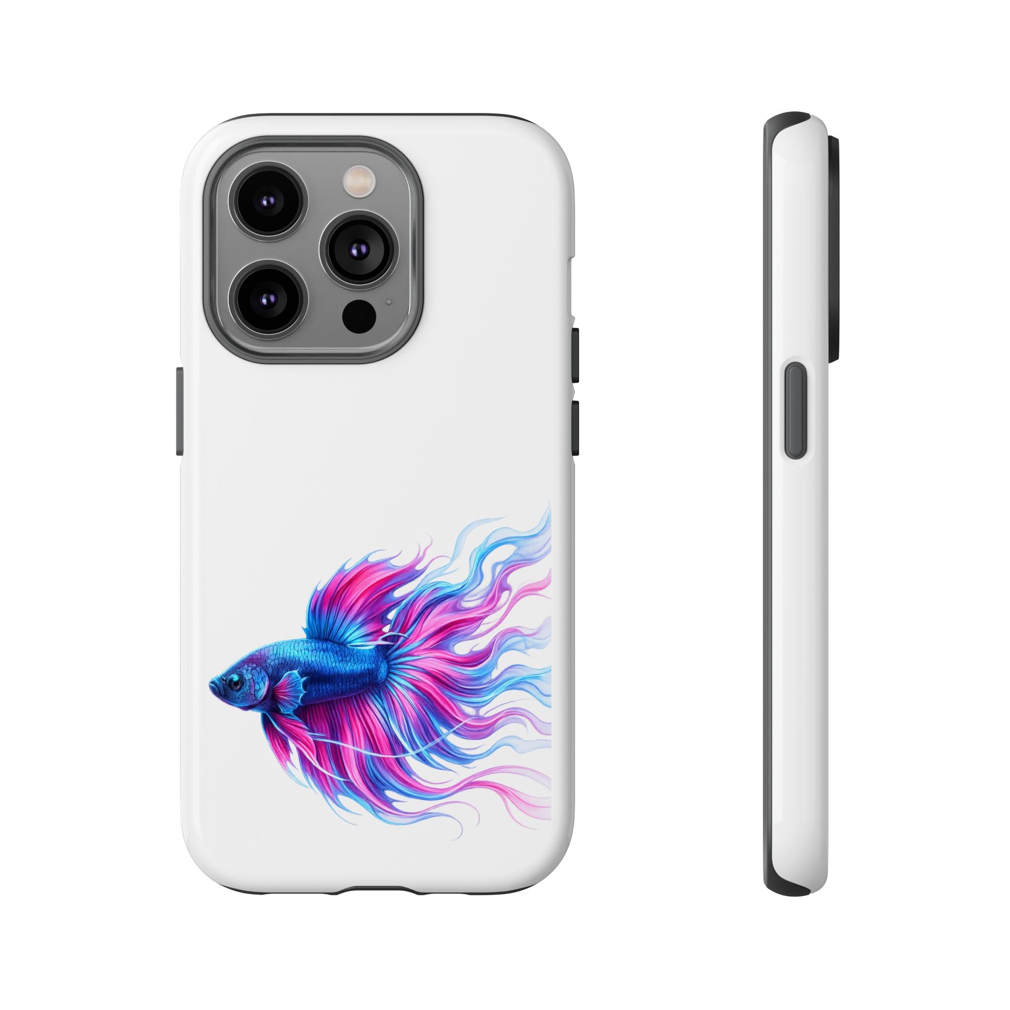 Betta Fish Tough Phone Case — Colorful Watercolor Fish Protective Cover