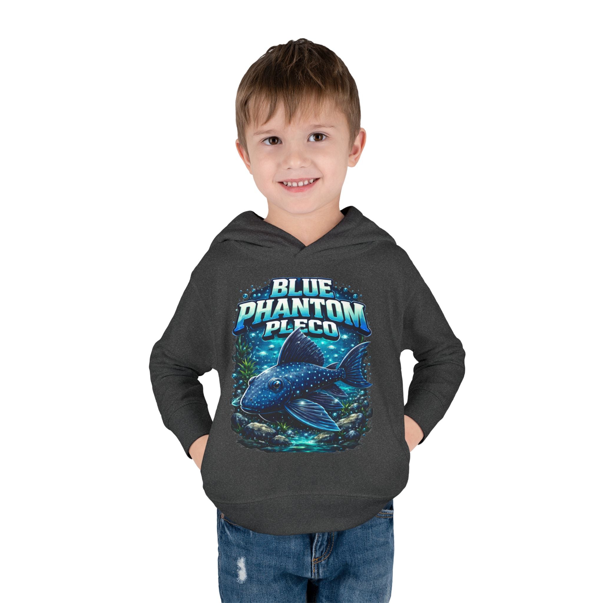 Toddler Hoodie — 'Blue Phantom Pleco' Cute Aquarium Fish Pullover