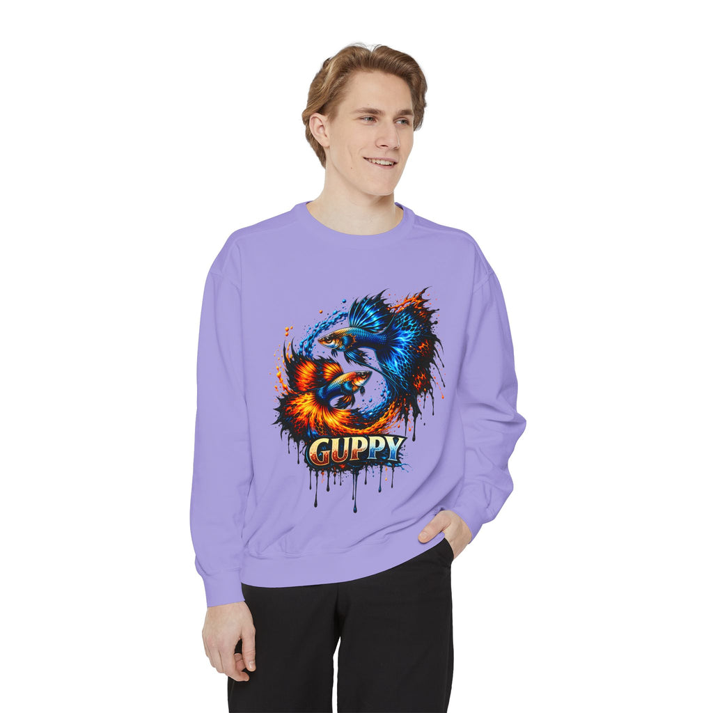 Fire & Ice Guppy – Premium "Neon Flare" Garment-Dyed Sweatshirt
