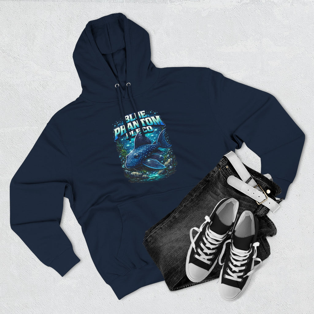 Blue Phantom Pleco L128 Hoodies | Premium Fish Keeper Streetwear | Inverness Ink