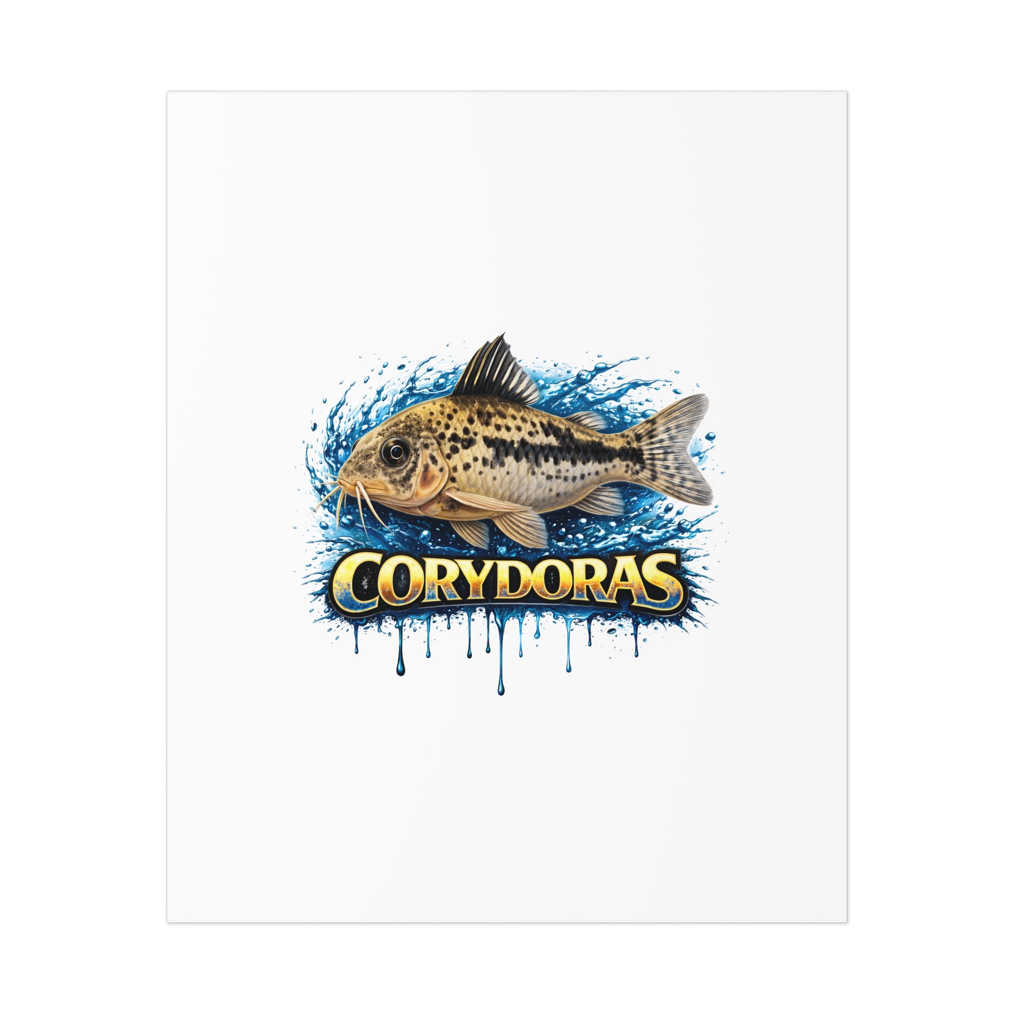 Corydoras Fish Poster — Freshwater Aquarium Art Print