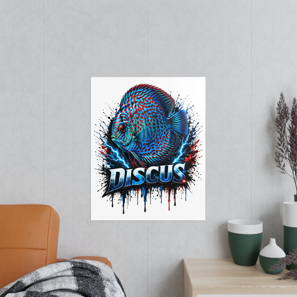Discus Fish Photopaper Poster – Vibrant Aquarium Wall Art