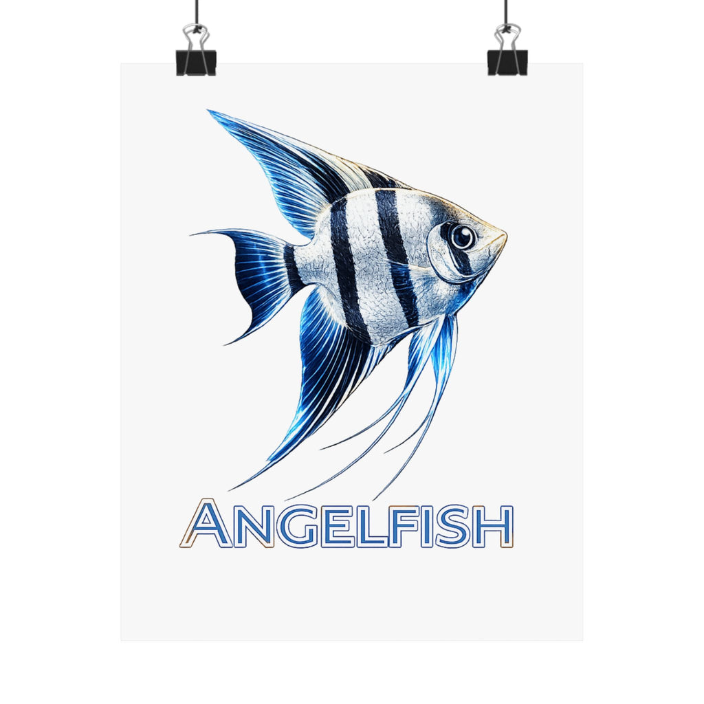 Angelfish Wall Poster — Matte Vertical Marine Fish Art Print