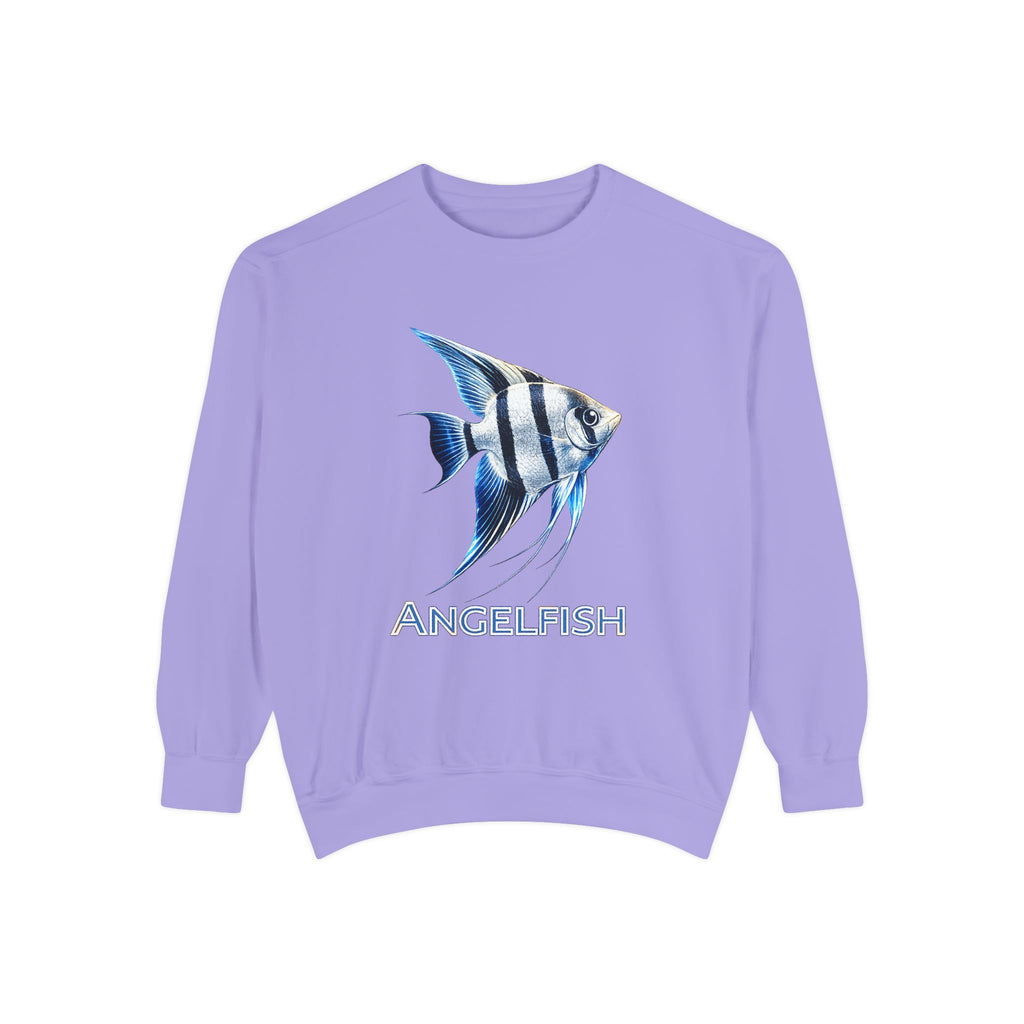 Angelfish Graphic Sweatshirt — Blue Tropical Fish Crewneck