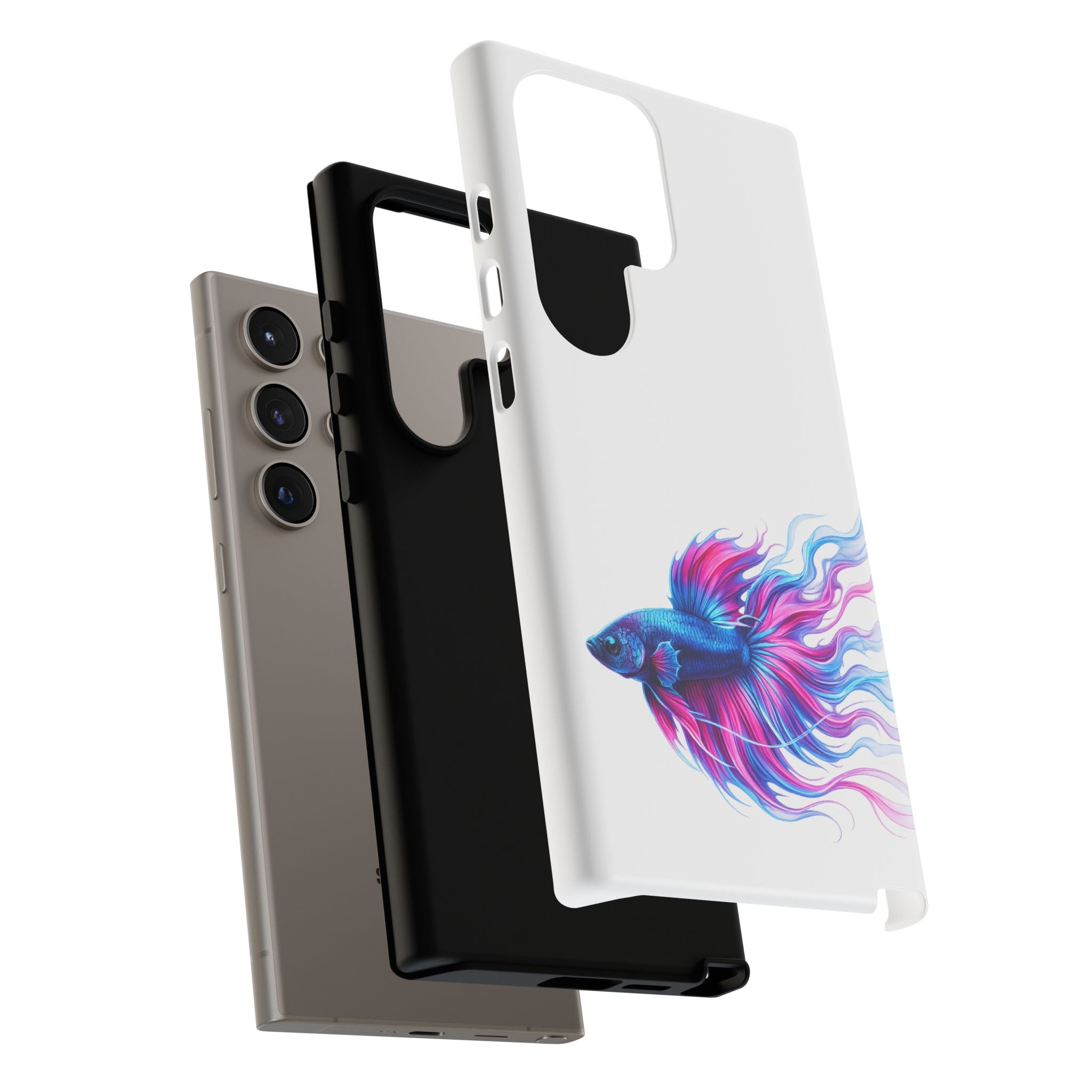 Betta Fish Tough Phone Case — Colorful Watercolor Fish Protective Cover