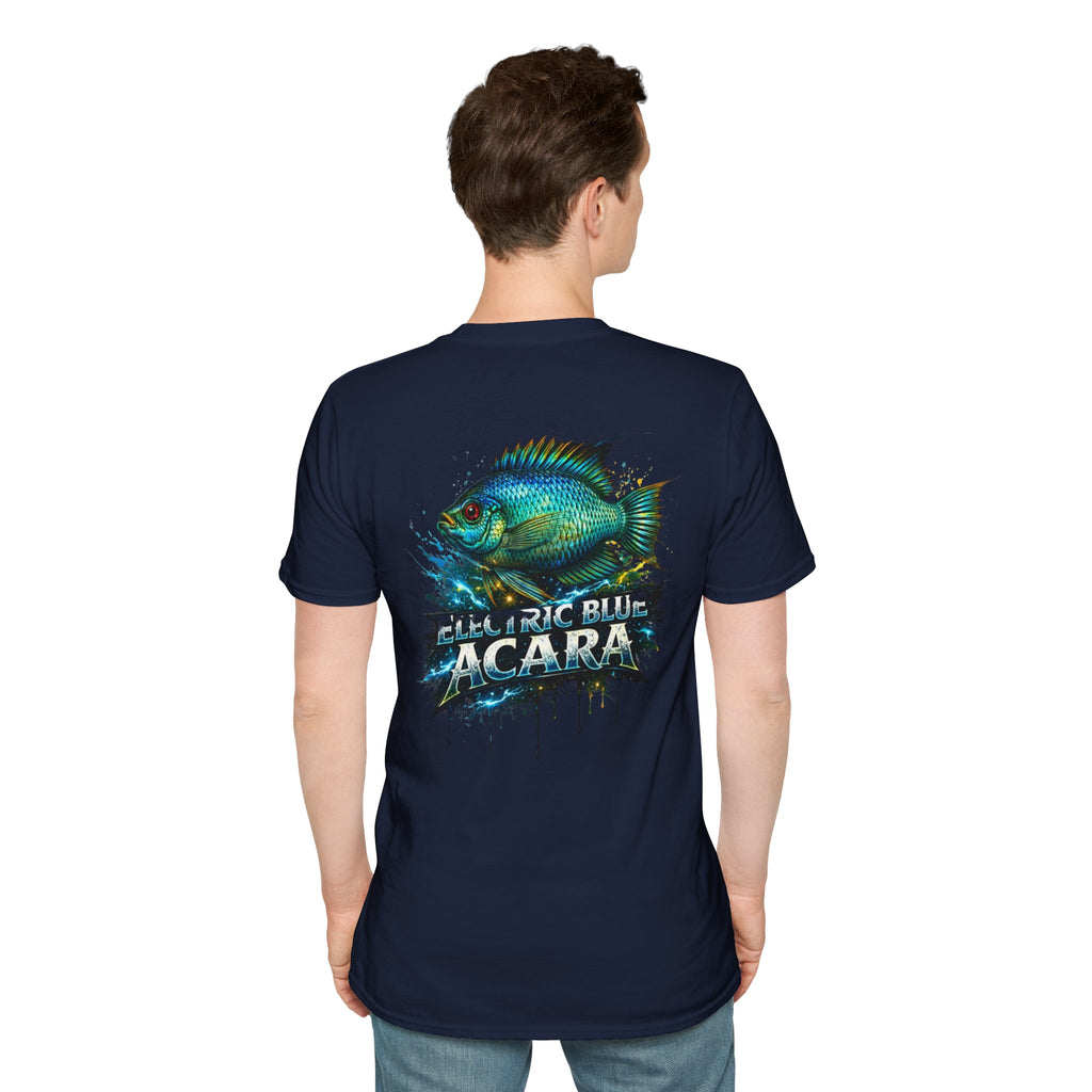 Electric Blue Acara Fish T-Shirt — Vibrant Angler Graphic Tee