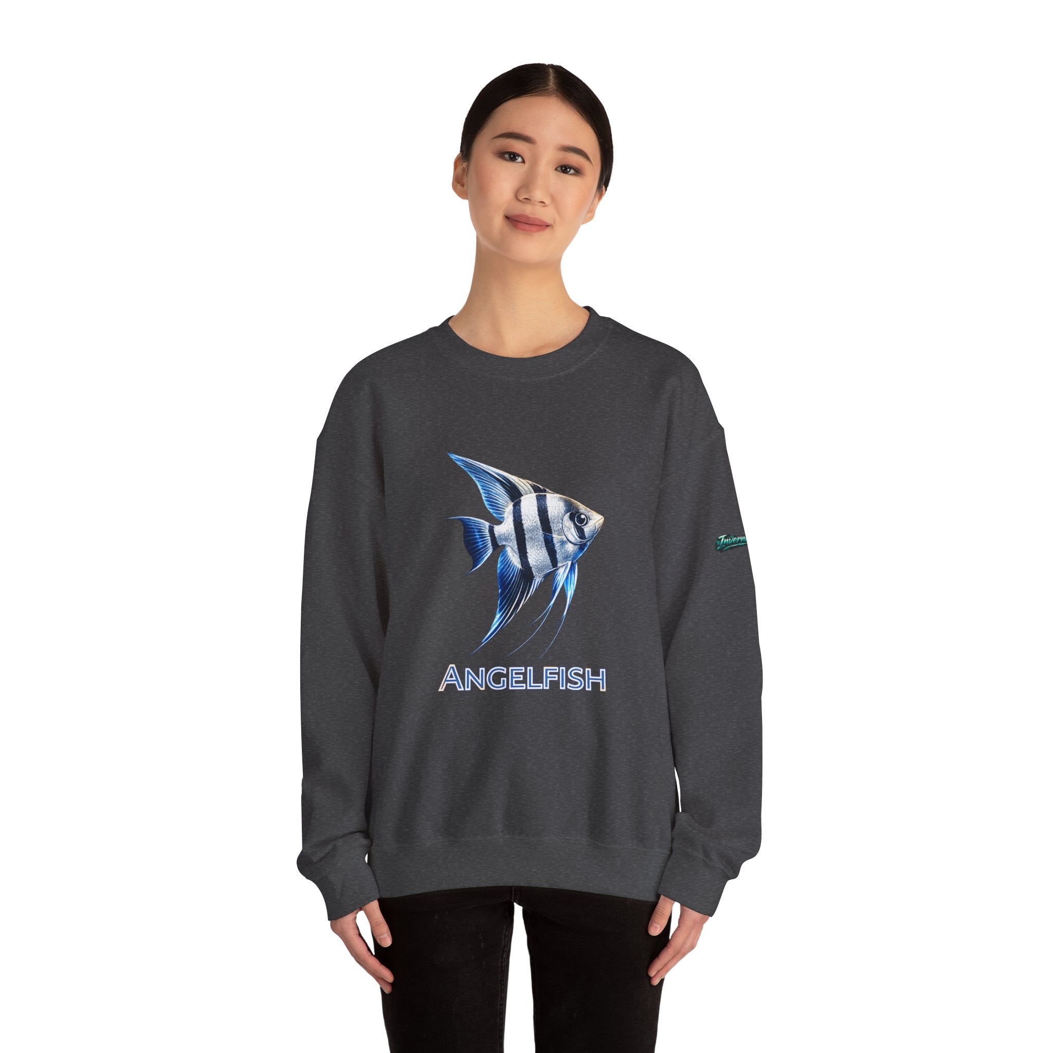 Angelfish Crewneck Sweatshirt — Blue Tropical Fish Graphic