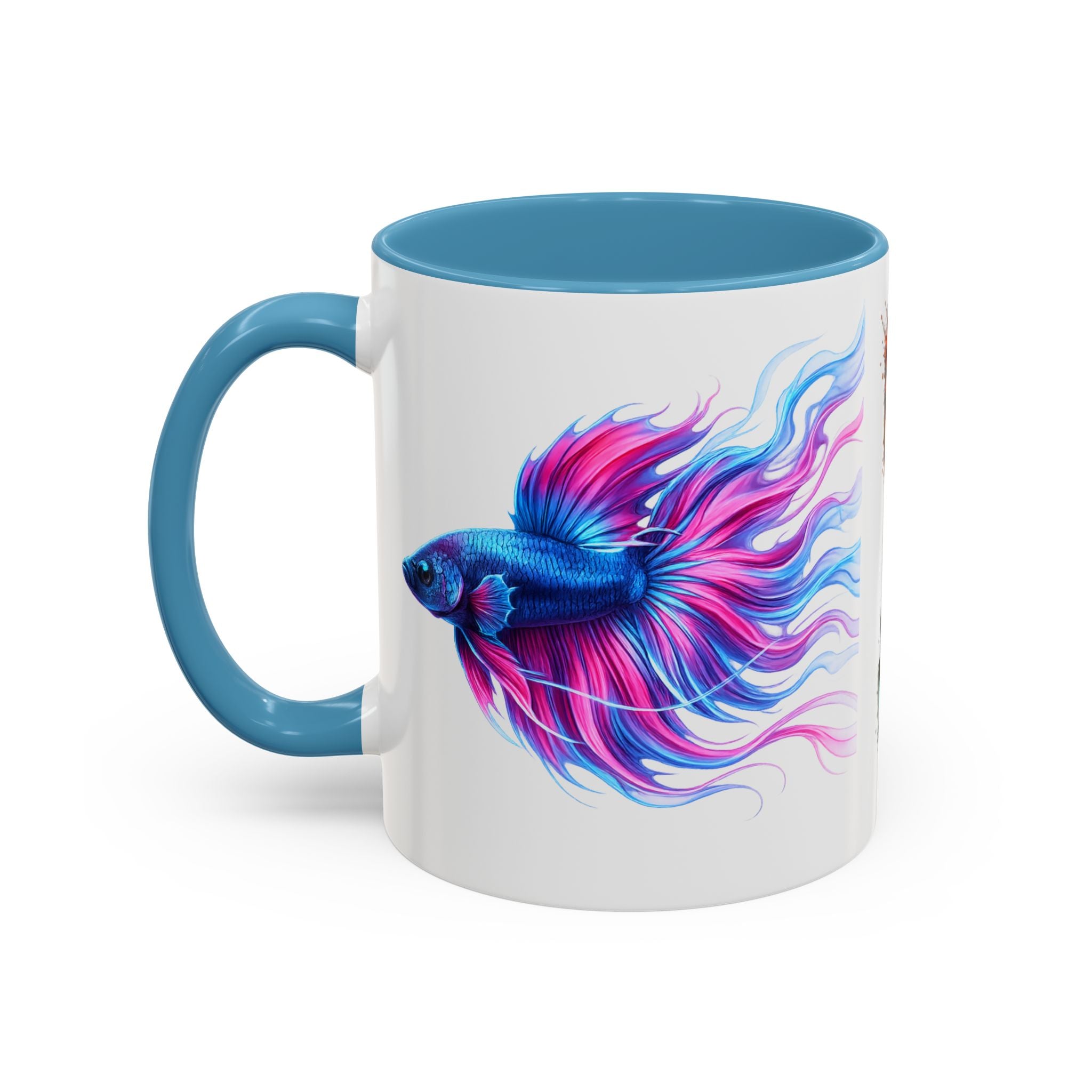 Betta Fish Accent Coffee Mug — Vibrant Neon Betta Design (11/15 oz)