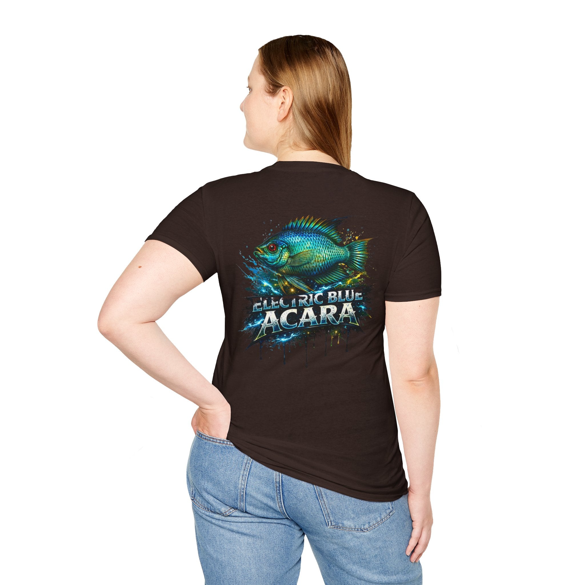 Electric Blue Acara Fish T-Shirt — Vibrant Angler Graphic Tee