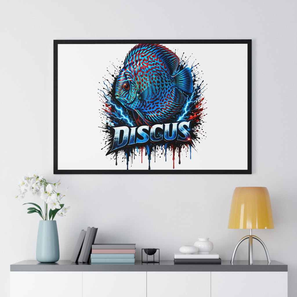 Discus Fish Framed Poster — Colorful Aquarium Artwork