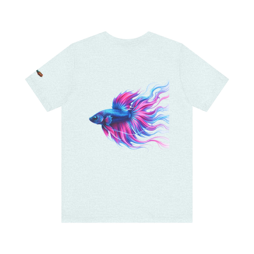Betta Fish Graphic Tee — Vibrant Blue & Pink Aquatic Art T‑Shirt