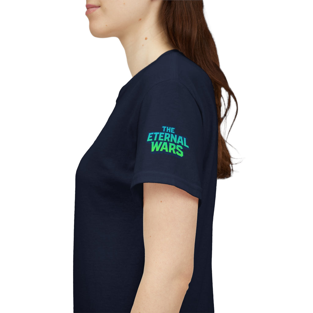 T-Shirt — Nature Warrior Graphic Tee with Man and Dog Illustration