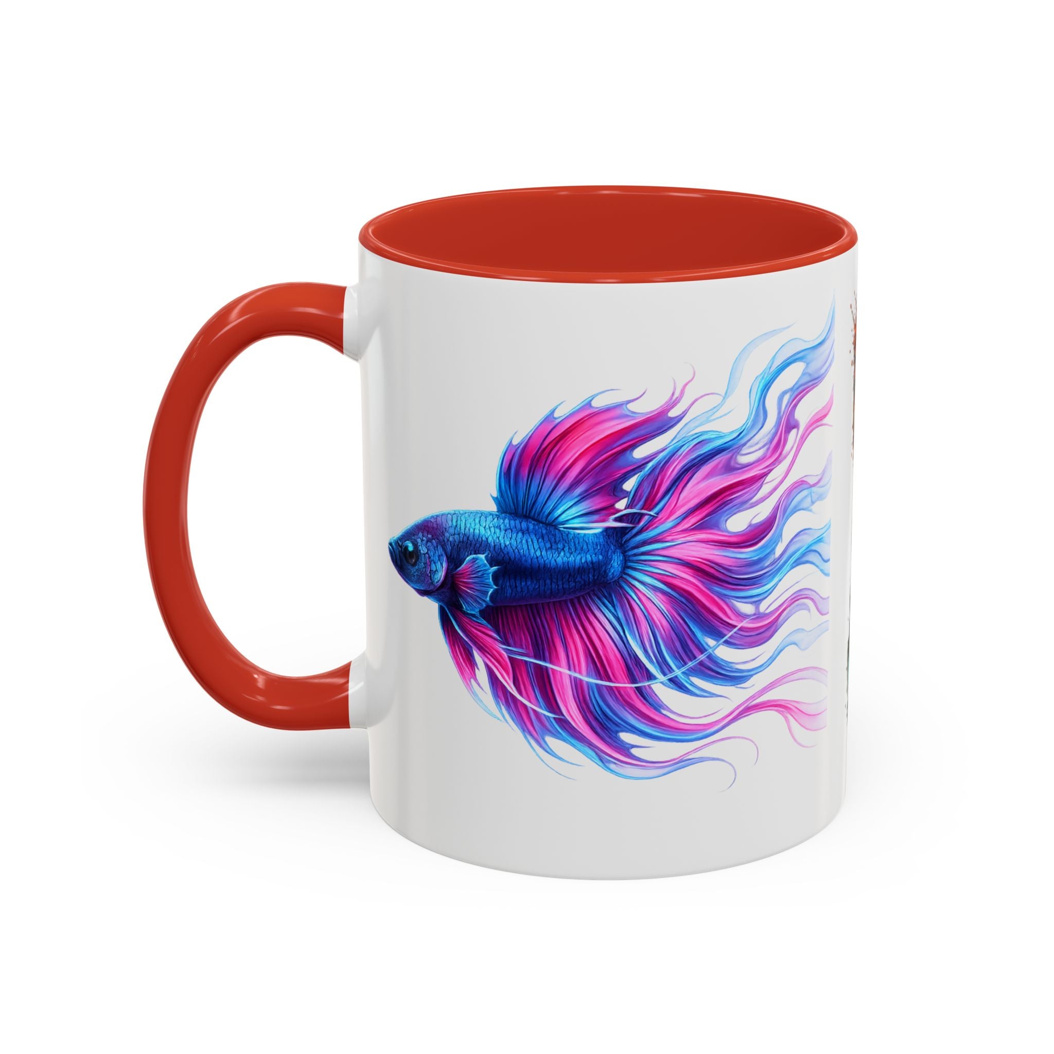 Betta Fish Accent Coffee Mug — Vibrant Neon Betta Design (11/15 oz)
