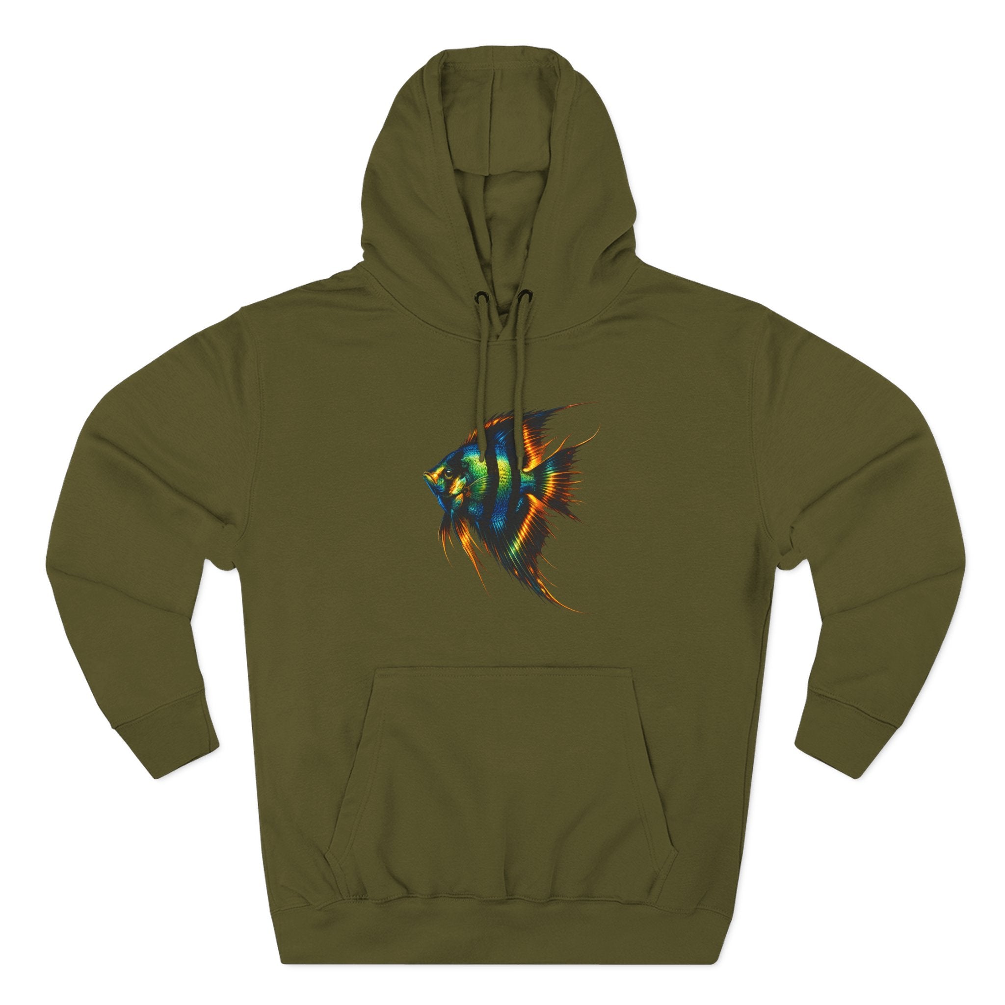 Angelfish Watercolor Hoodie – Colorful Aquarium Fish Graphic Fleece Pullover