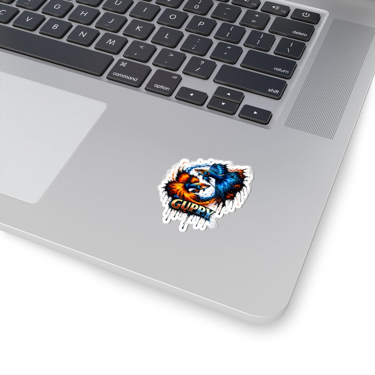 Fire & Ice Guppy – "Neon Flare" Glossy Kiss-Cut Sticker
