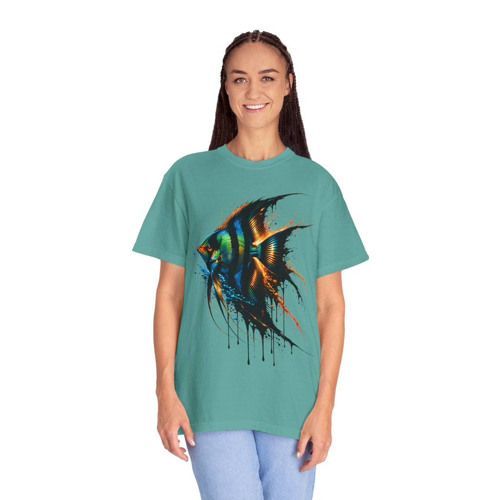 Vibrant Drip Angelfish Graphic Tee