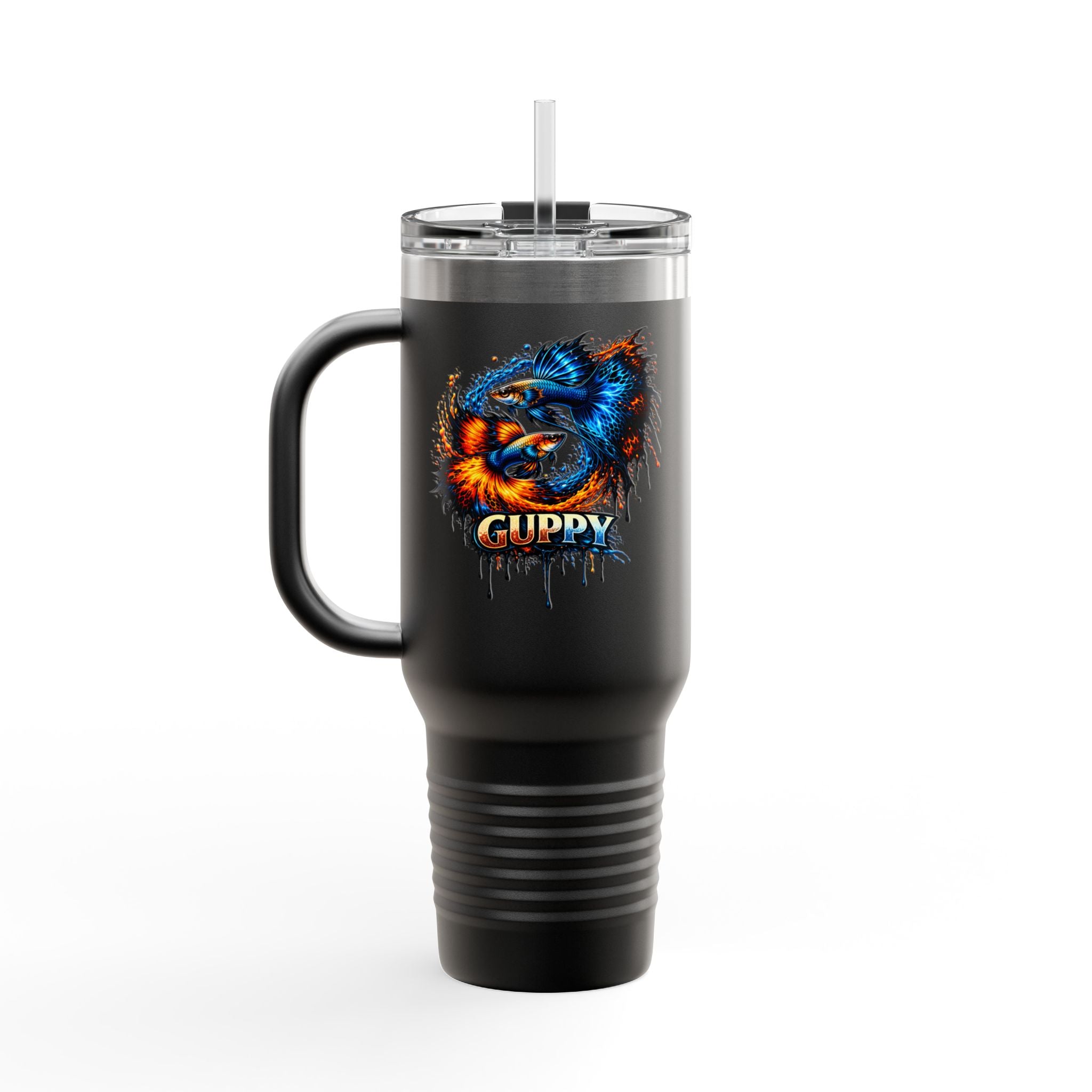 Fire & Ice Guppy – "Neon Flare" 40oz Insulated Travel Mug