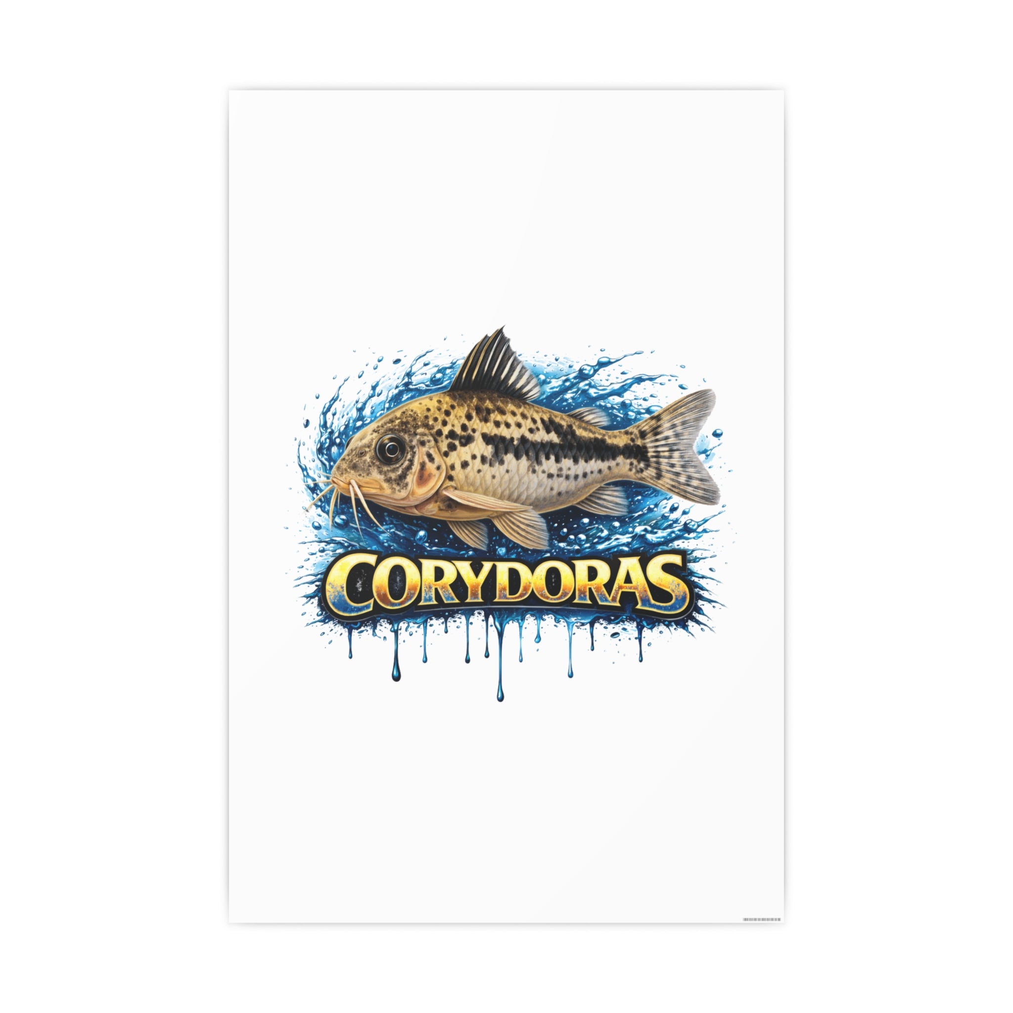Peppered Corydoras Fish Art Poster — Vibrant Aquarium Print