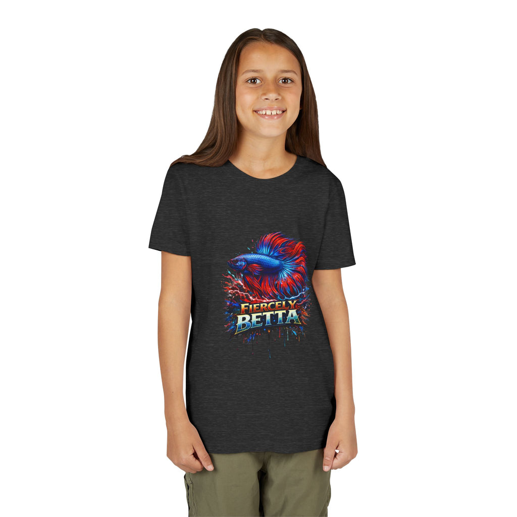 Fiercely Betta Youth Tee - Colorful Betta Fish Graphic Shirt