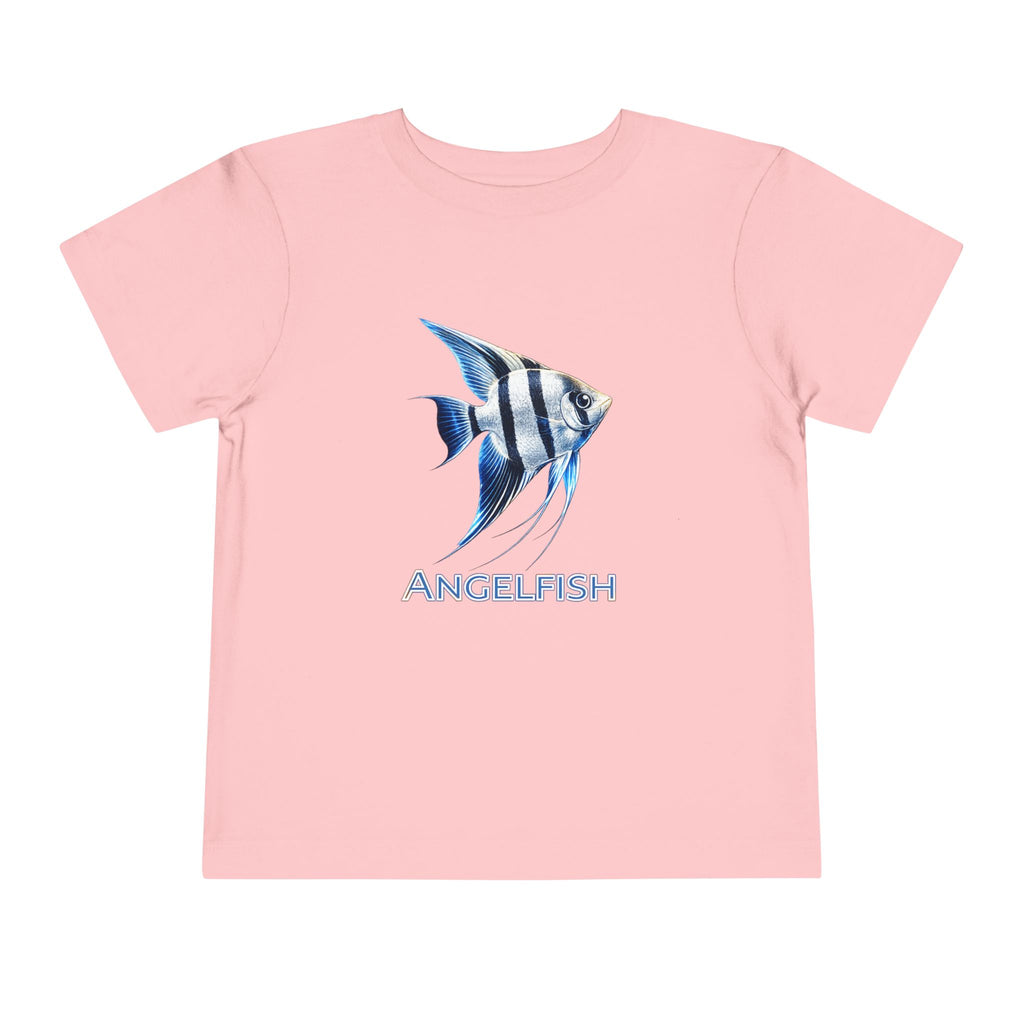 Angelfish Toddler Tee – Blue Aquarium Fish Graphic Shirt