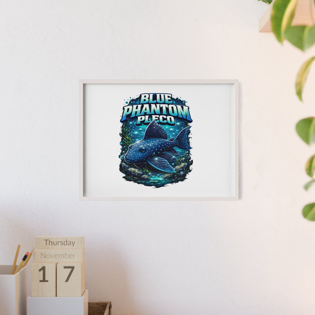 Blue Phantom Pleco Poster — Framed Aquarium Fish Wall Art