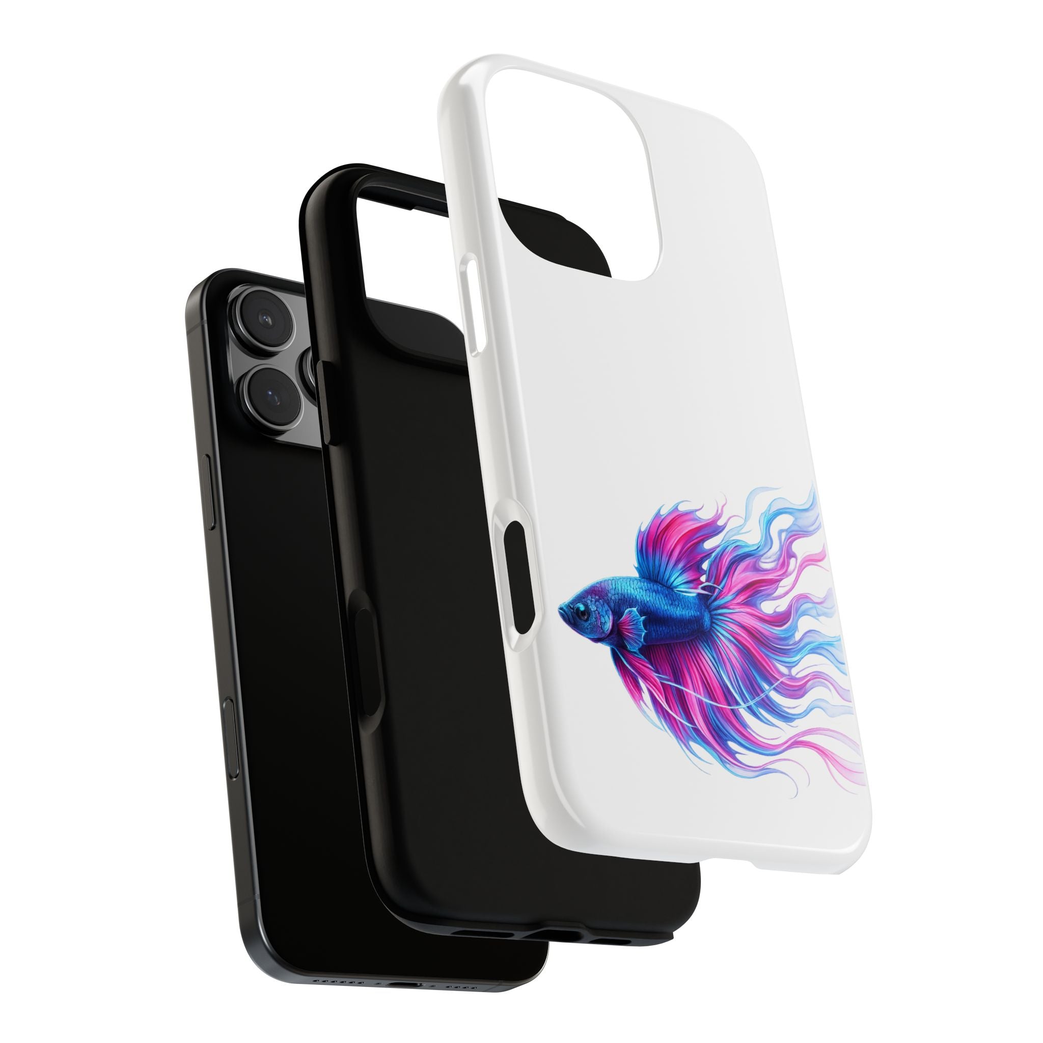 Betta Fish Tough Phone Case — Colorful Watercolor Fish Protective Cover