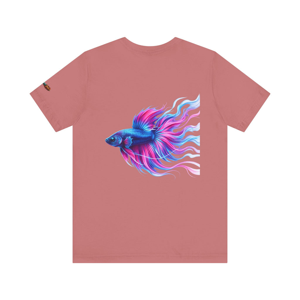 Betta Fish Graphic Tee — Vibrant Blue & Pink Aquatic Art T‑Shirt