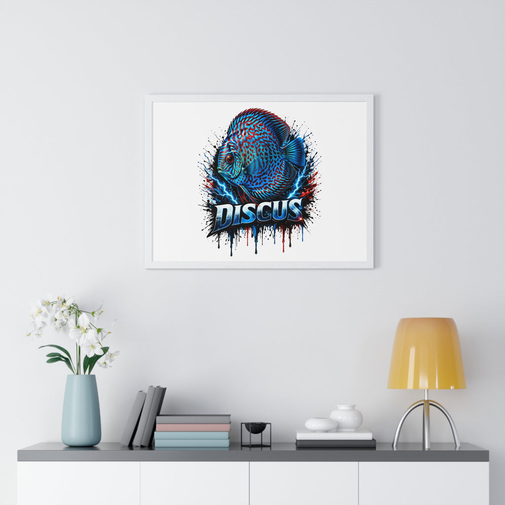 Discus Fish Framed Poster — Colorful Aquarium Artwork