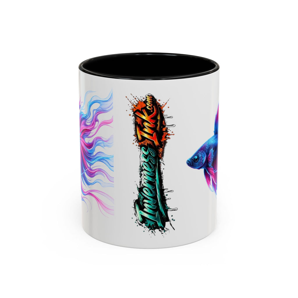 Betta Fish Accent Coffee Mug — Vibrant Neon Betta Design (11/15 oz)
