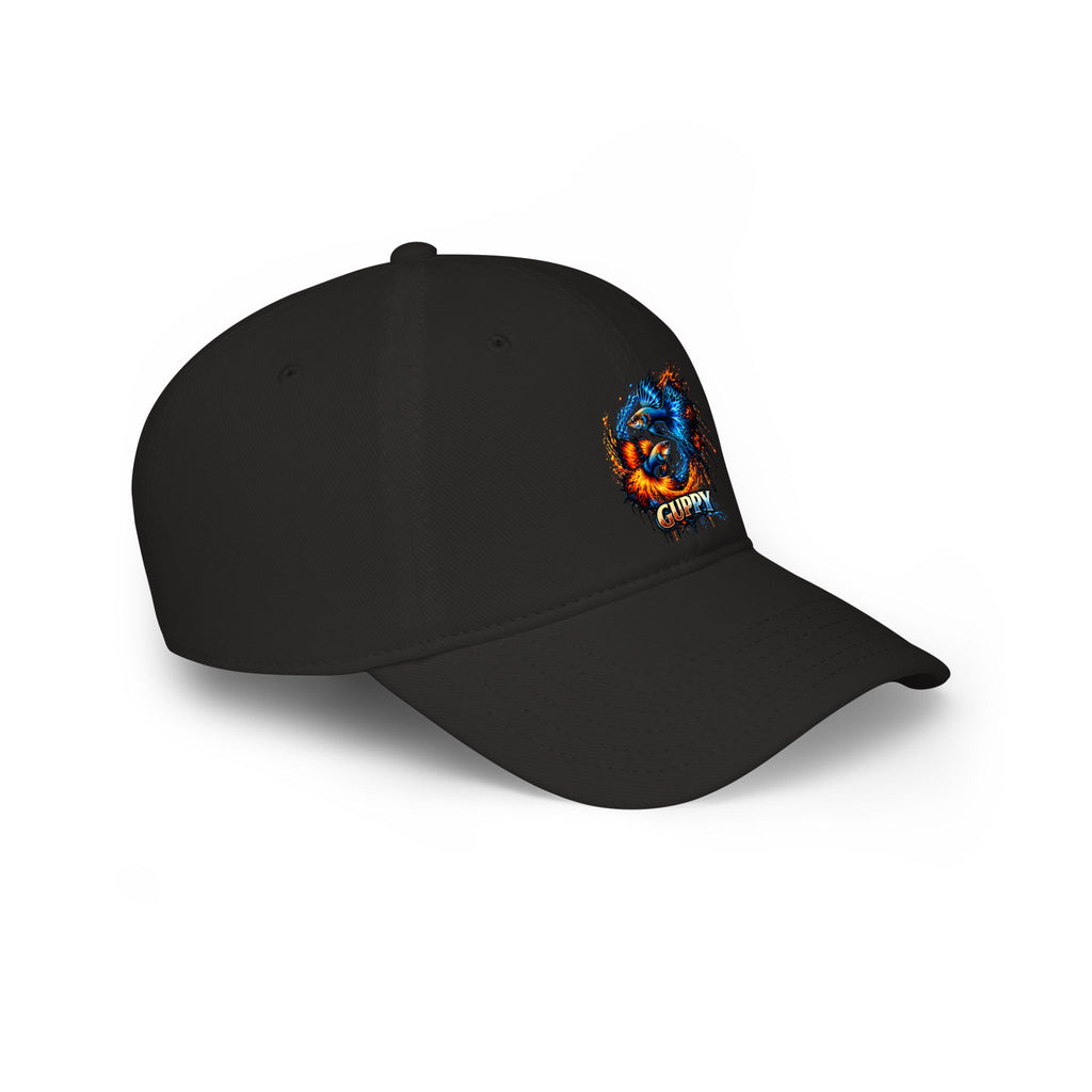 Low Profile Cap — Colorful Grunge Fish 'Guppy' Embroidered Hat