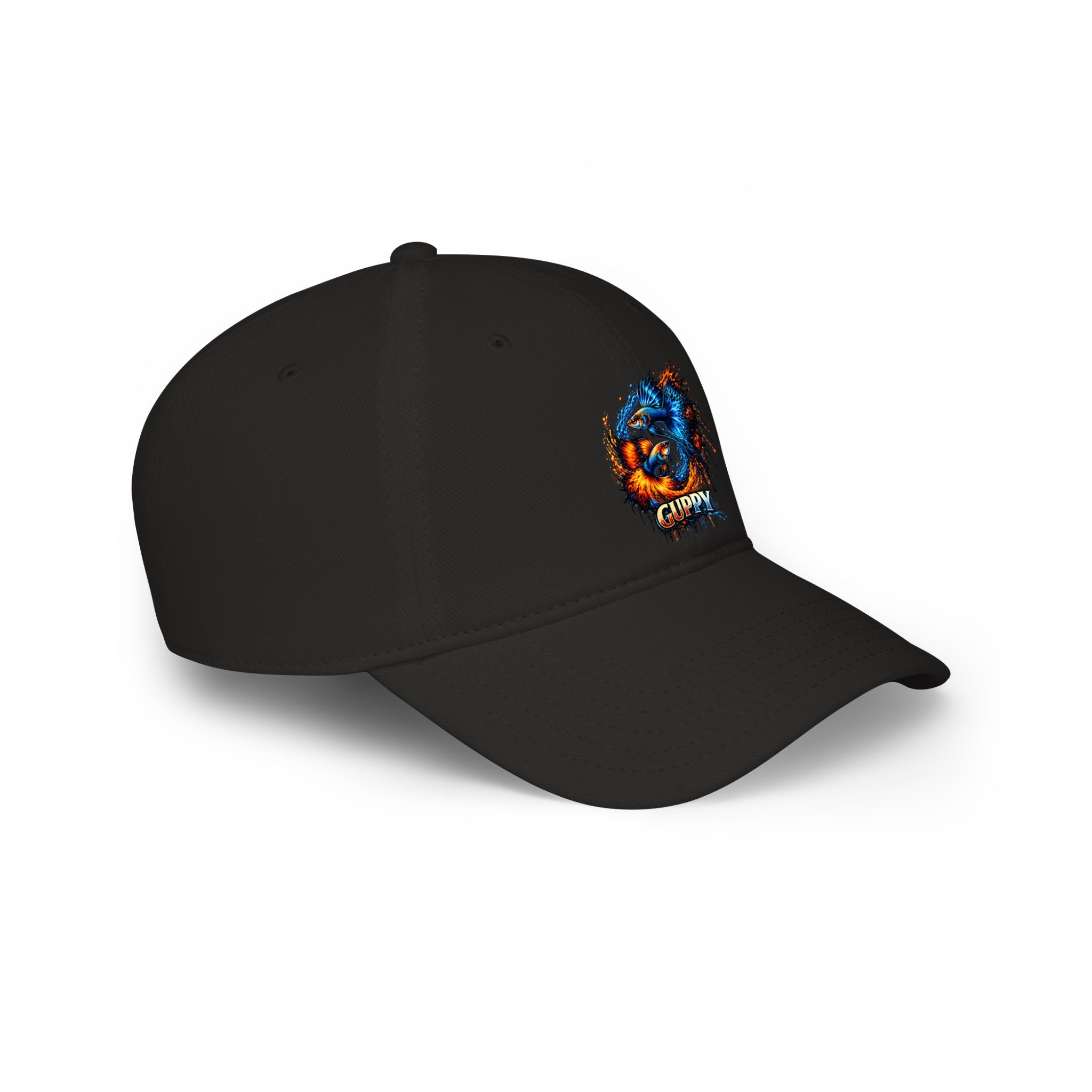 Low Profile Cap — Colorful Grunge Fish 'Guppy' Embroidered Hat