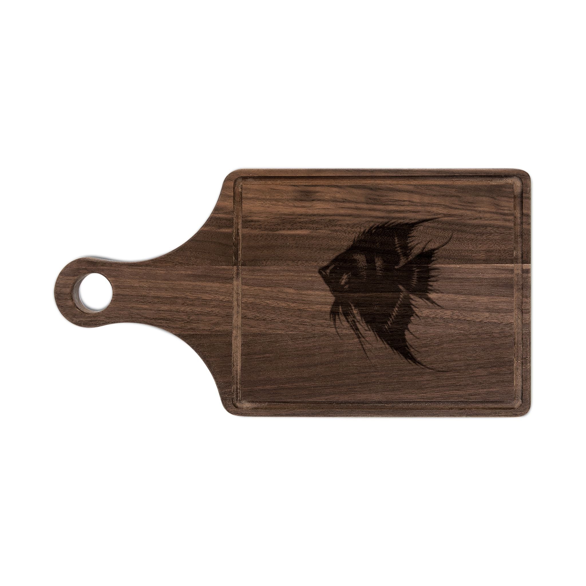 Engraved Angelfish Wooden Cutting Board