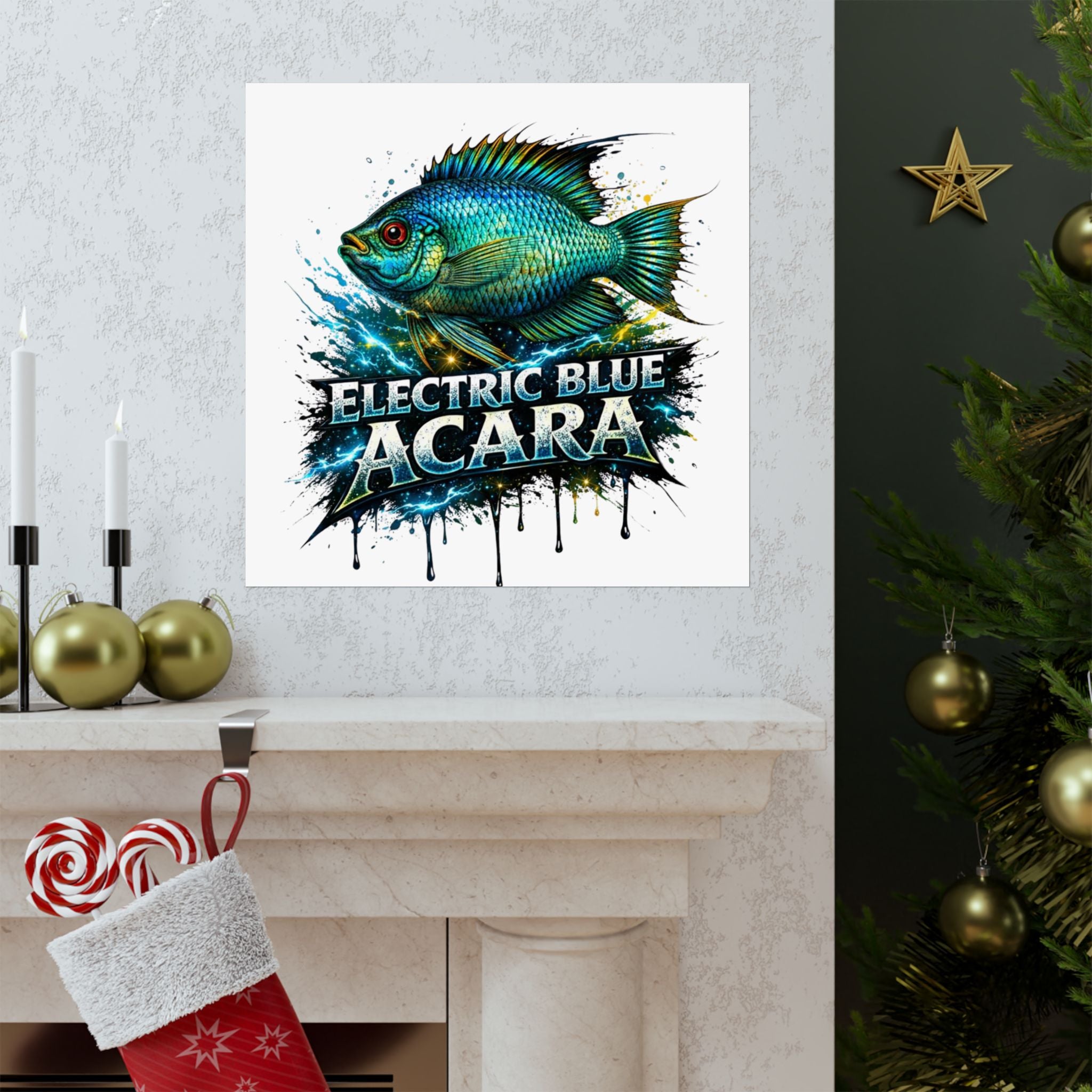 Electric Blue Acara – Matte Vertical Poster