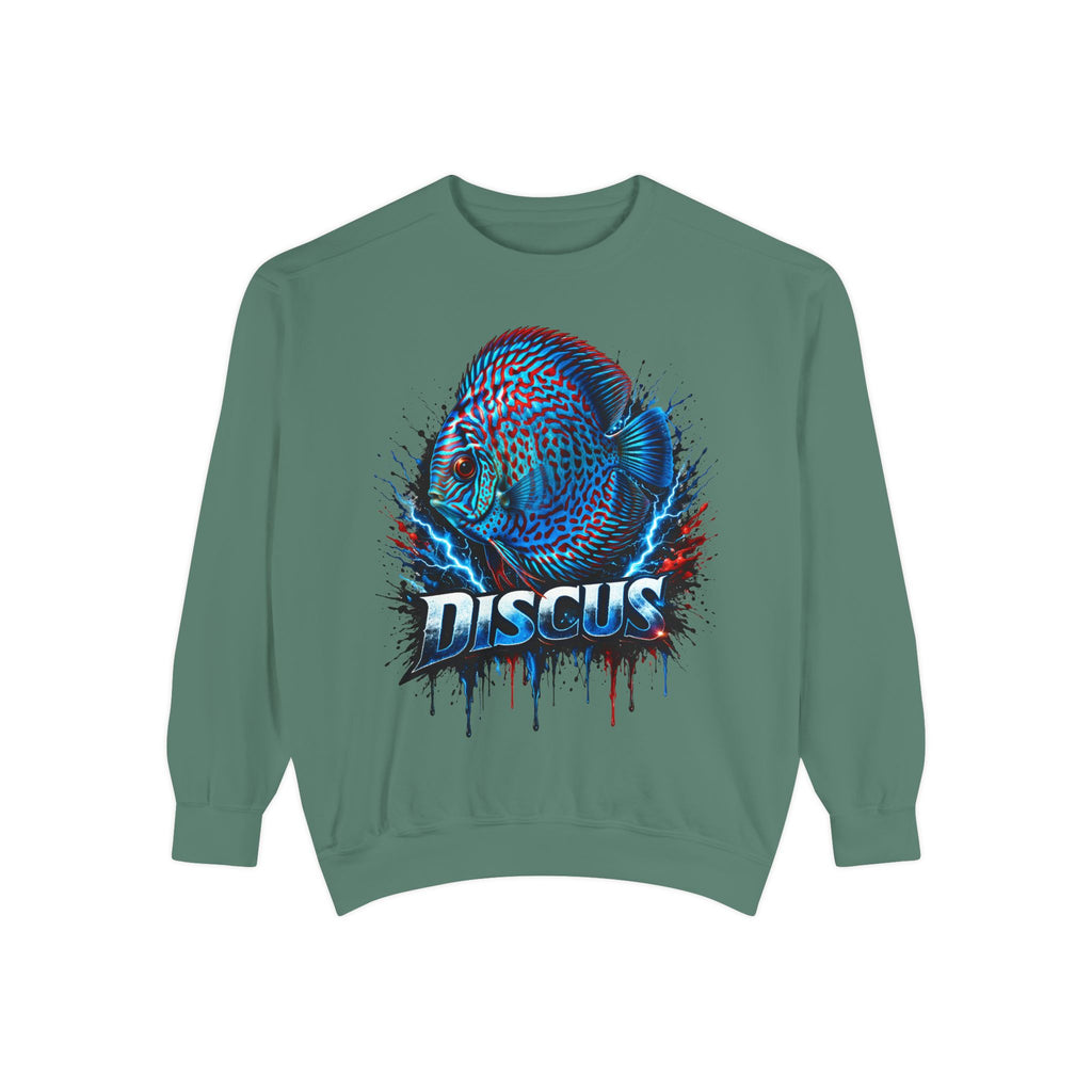 Discus Fish Graphic Sweatshirt — Vibrant Aquarium Lover Crewneck