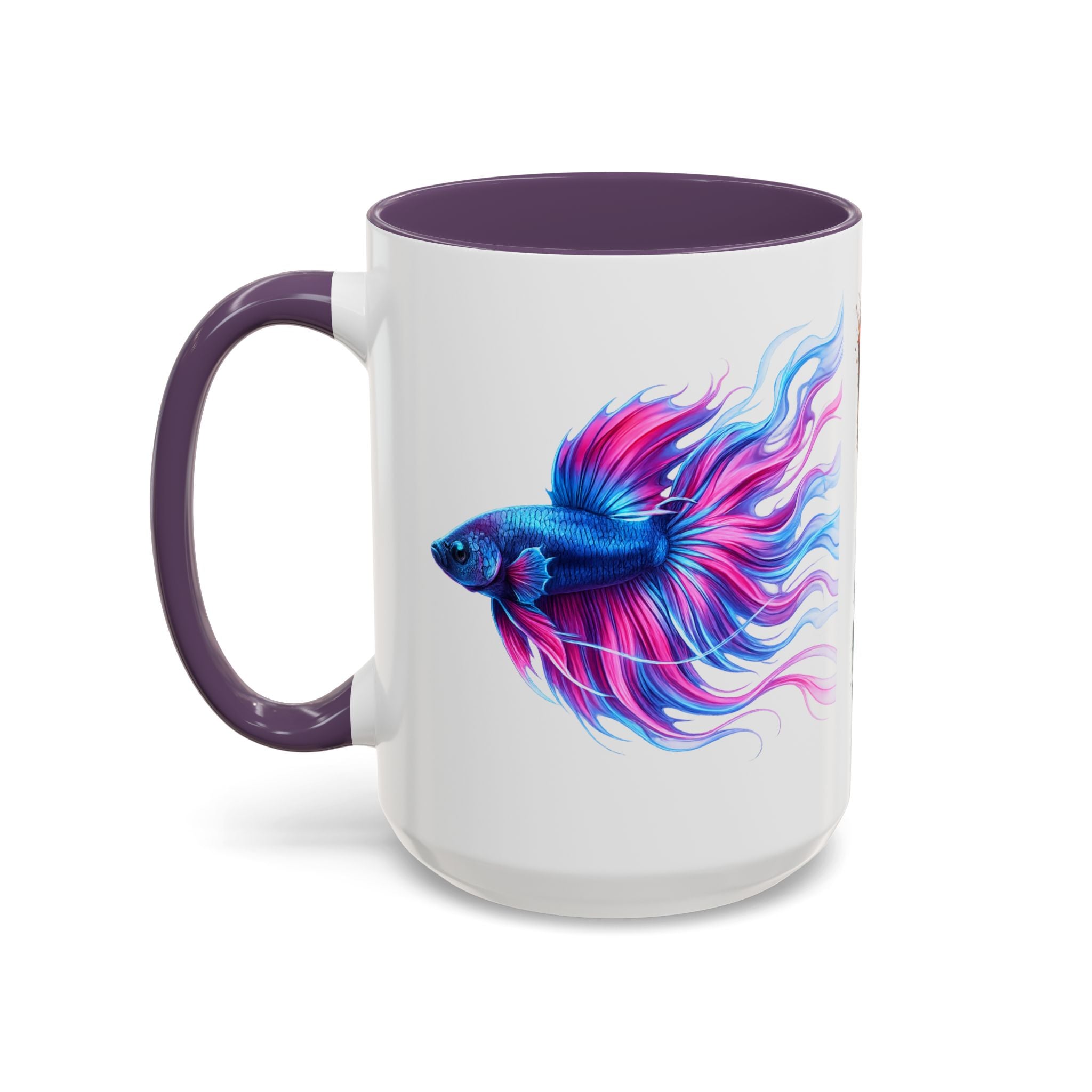 Betta Fish Accent Coffee Mug — Vibrant Neon Betta Design (11/15 oz)