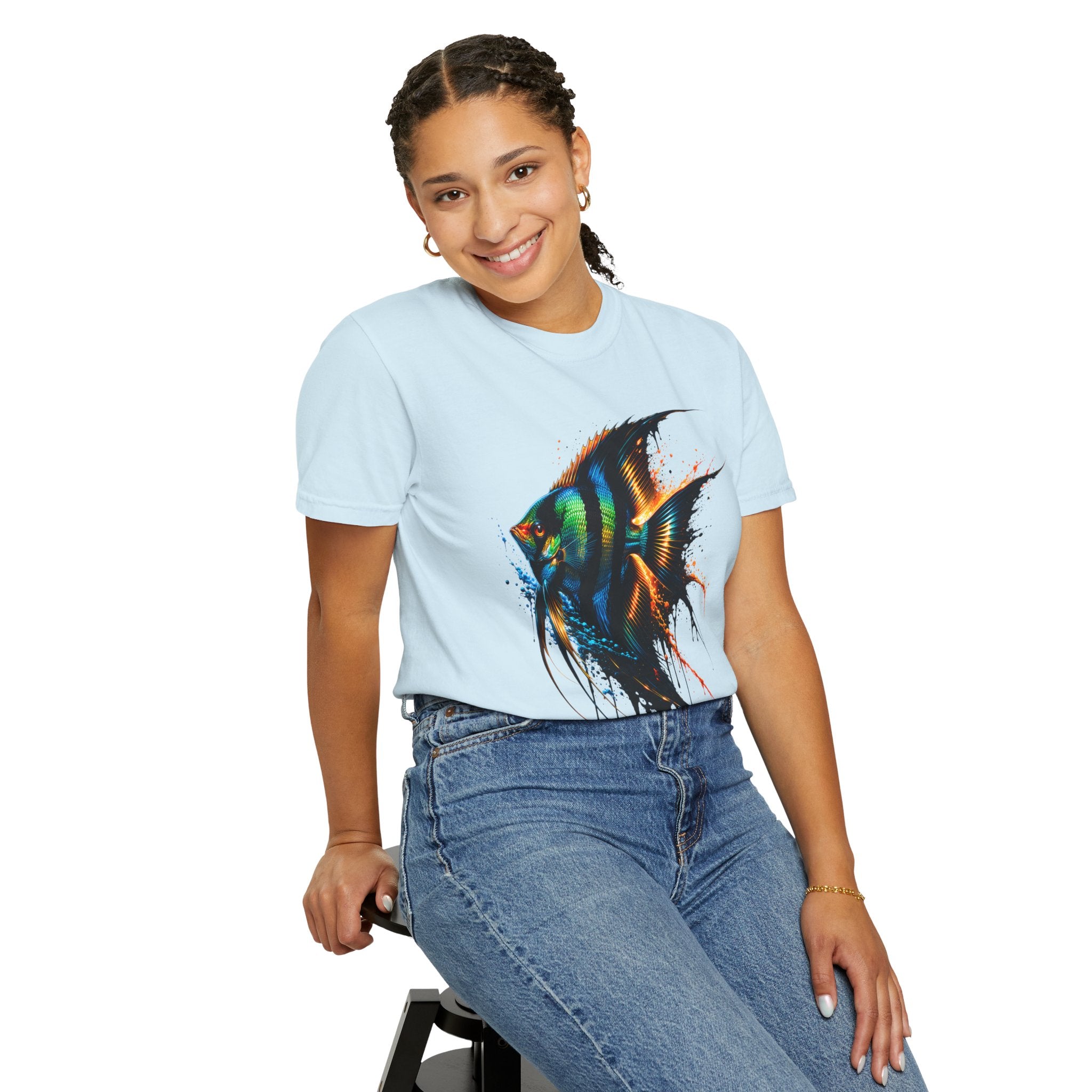 Vibrant Drip Angelfish Graphic Tee