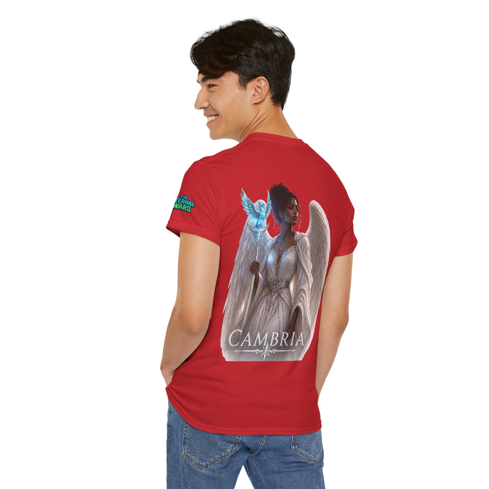 The Eternal Wars Graphic Tee – "Cambria" Winged Warrior Shirt