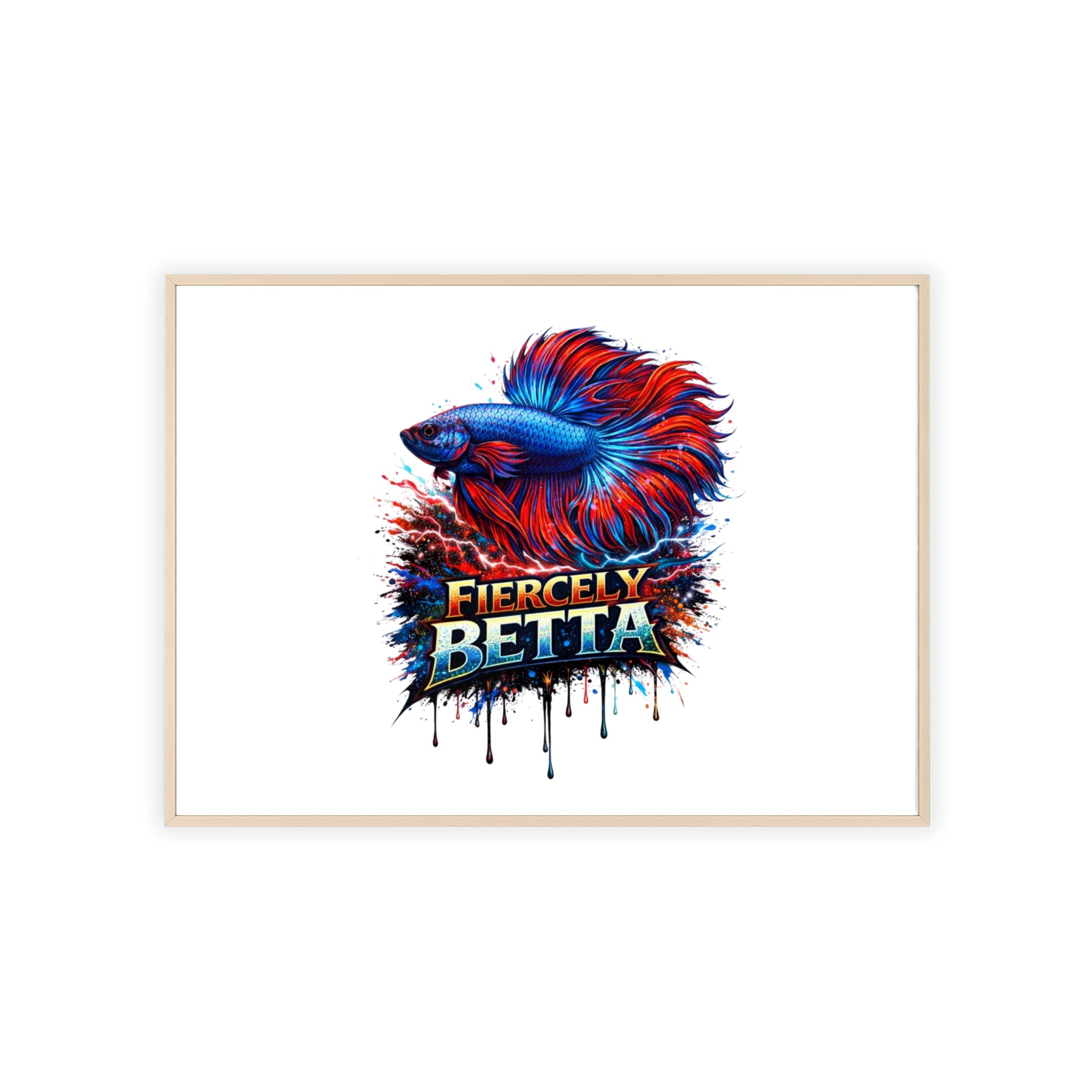 Fiercely Betta Framed Poster — Colorful Betta Fish Wall Art