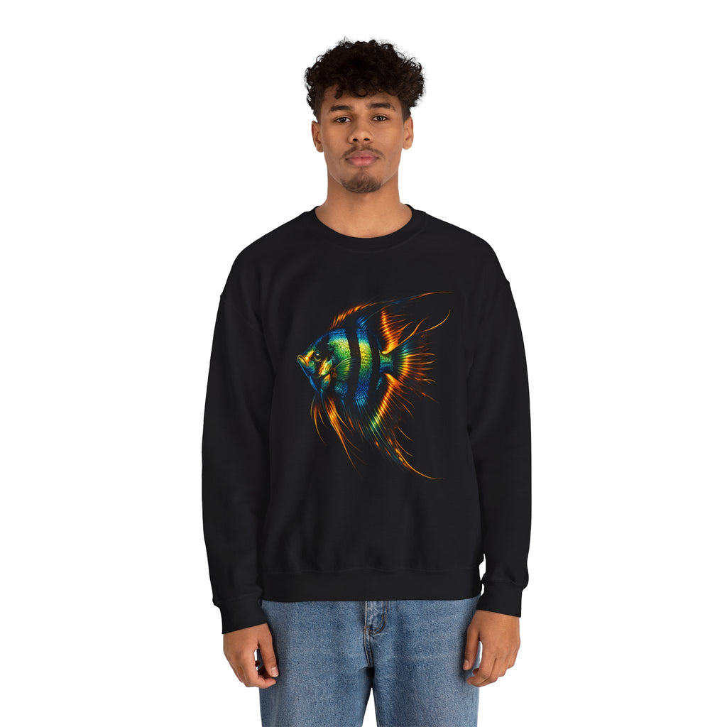 Angelfish Graphic Sweatshirt — Colorful Tropical Fish Crewneck