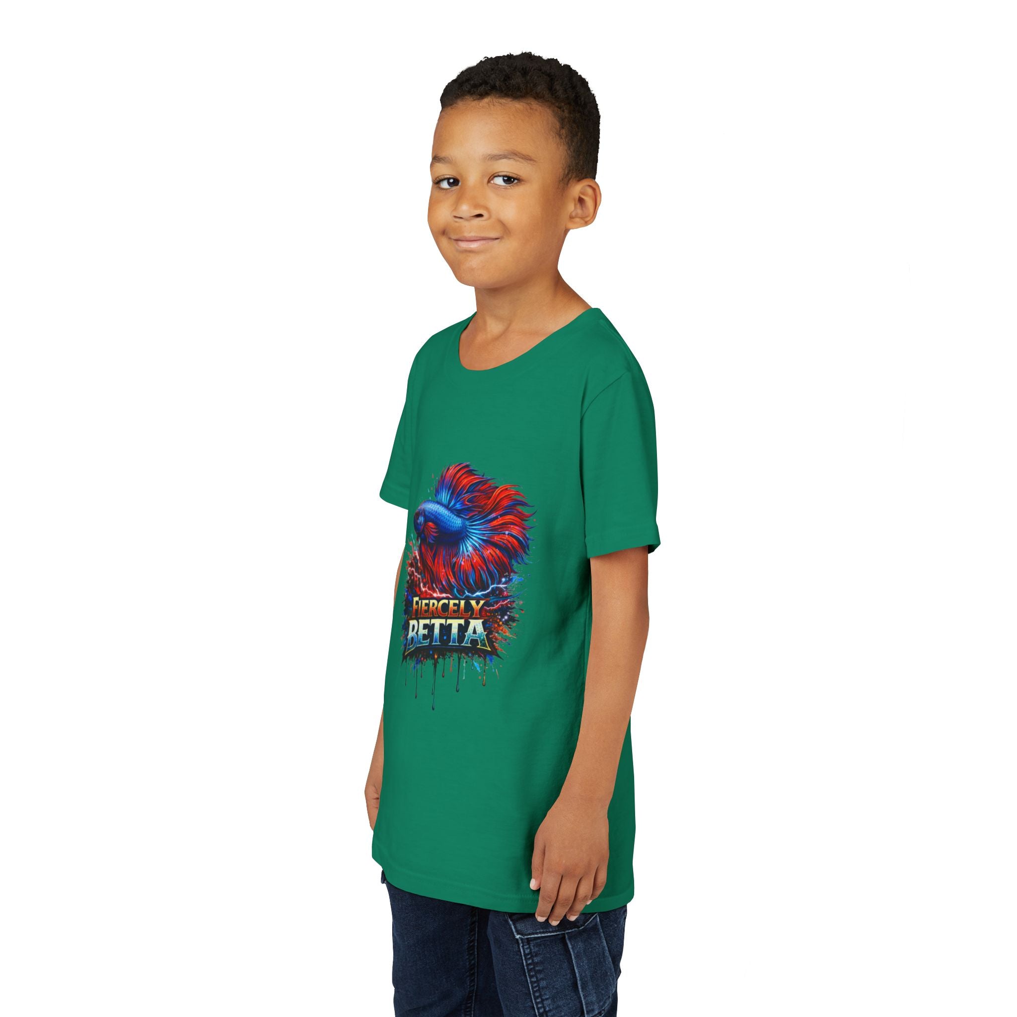 Fiercely Betta Youth Tee - Colorful Betta Fish Graphic Shirt