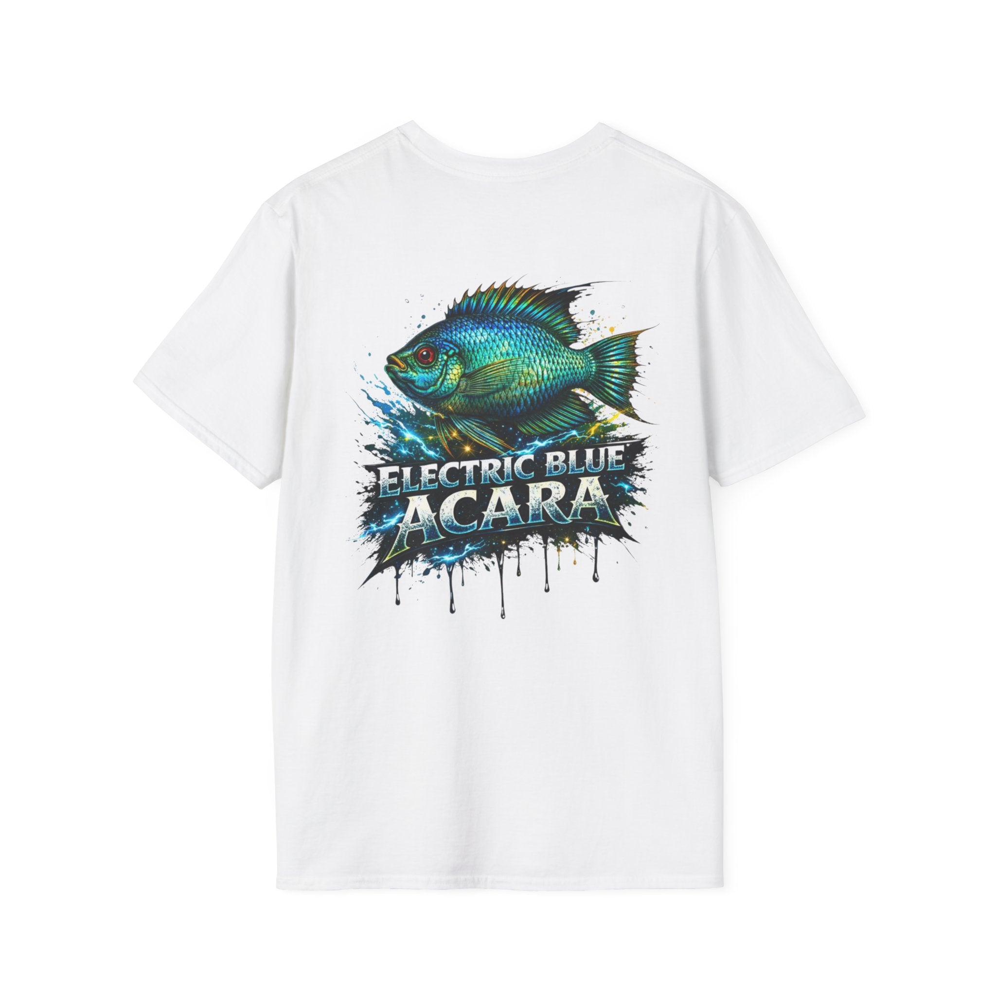 Electric Blue Acara Fish T-Shirt — Vibrant Angler Graphic Tee