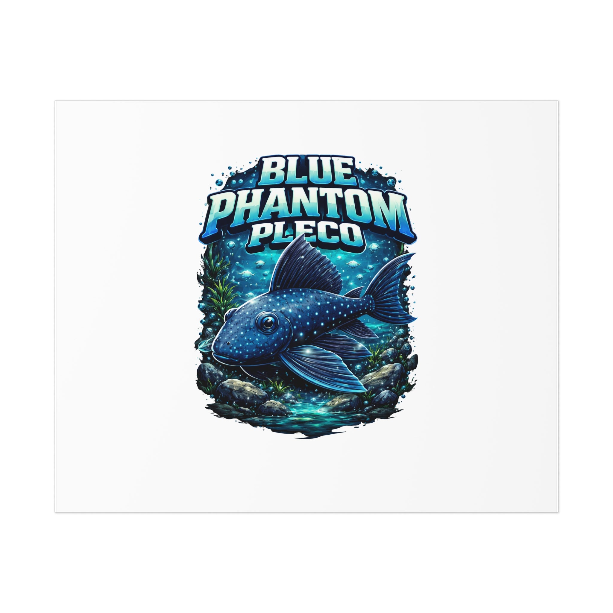 Blue Phantom Pleco L-128 – Premium Uncoated Matte Poster