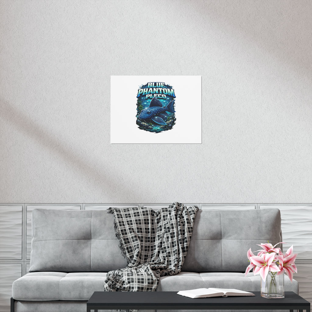 Blue Phantom Pleco L-128 – Premium Uncoated Matte Poster