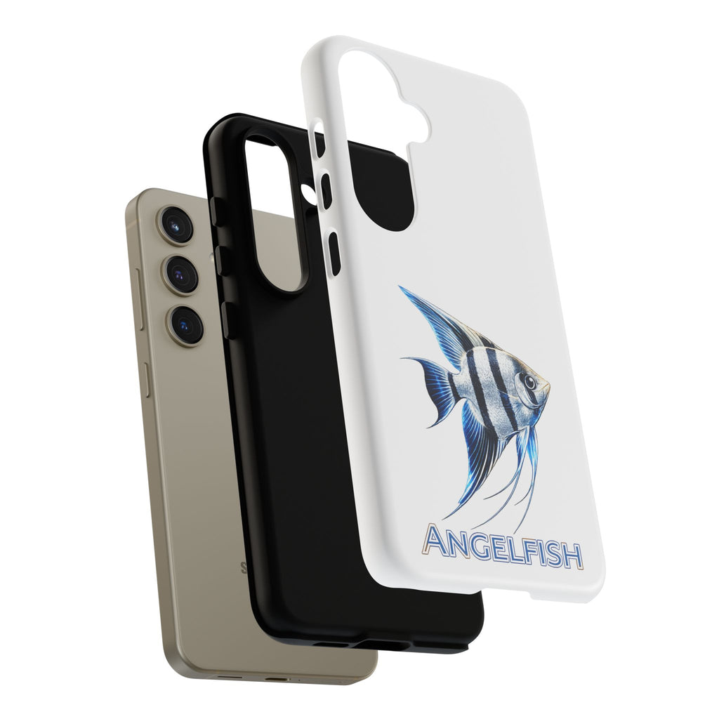 Angelfish Tough Phone Case – Durable Protective Case with Blue Tropical Fish Design