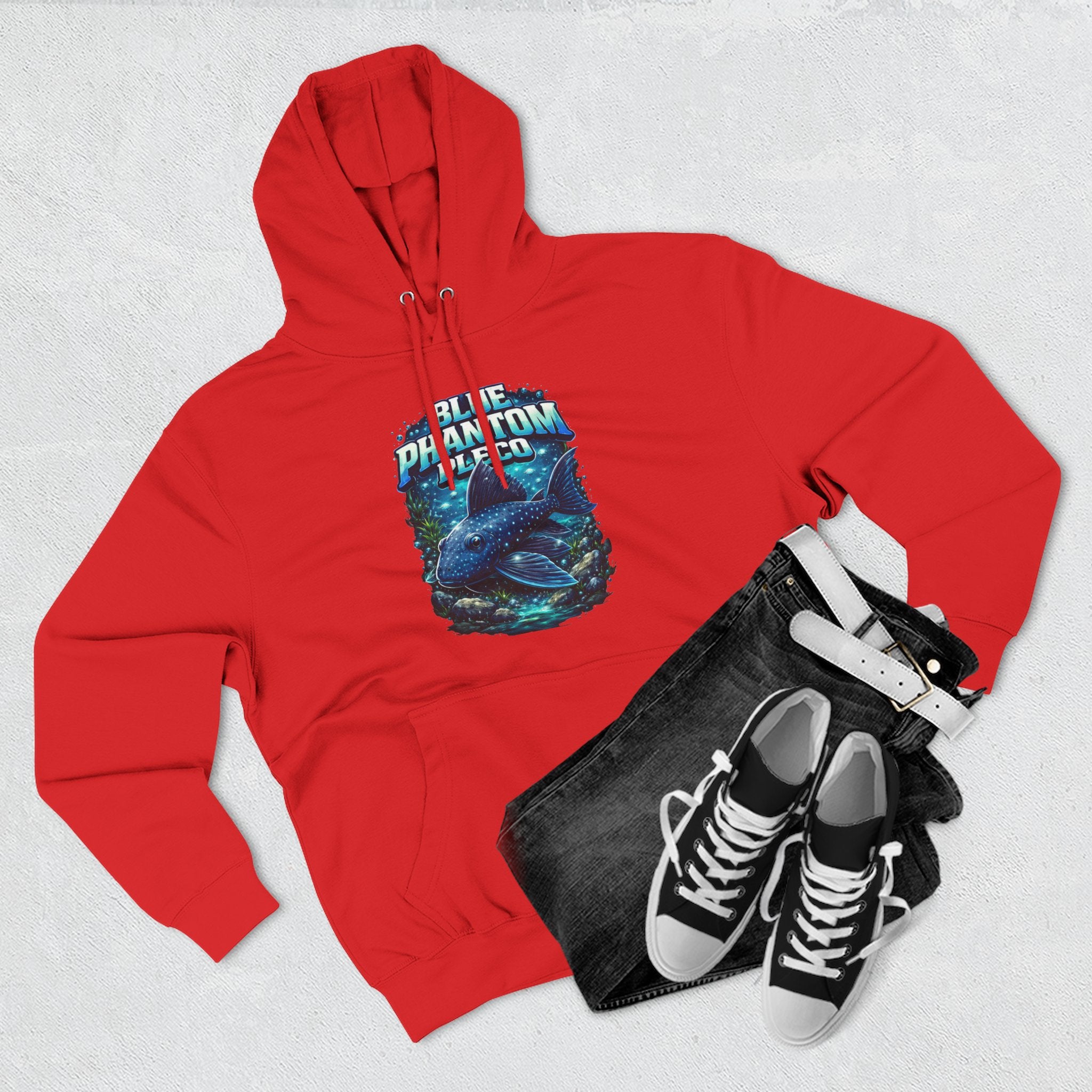 Blue Phantom Pleco L128 Hoodies | Premium Fish Keeper Streetwear | Inverness Ink