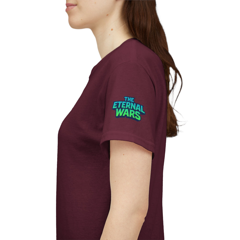 T-Shirt — Nature Warrior Graphic Tee with Man and Dog Illustration